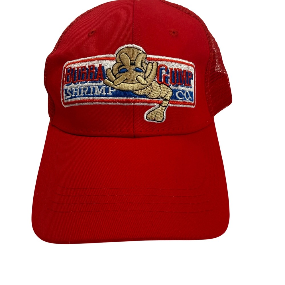 Bubba Gump Shrimp Co Hat Forrest Gump Red Trucker Snapback‎ Cap OSFA Movie Promo